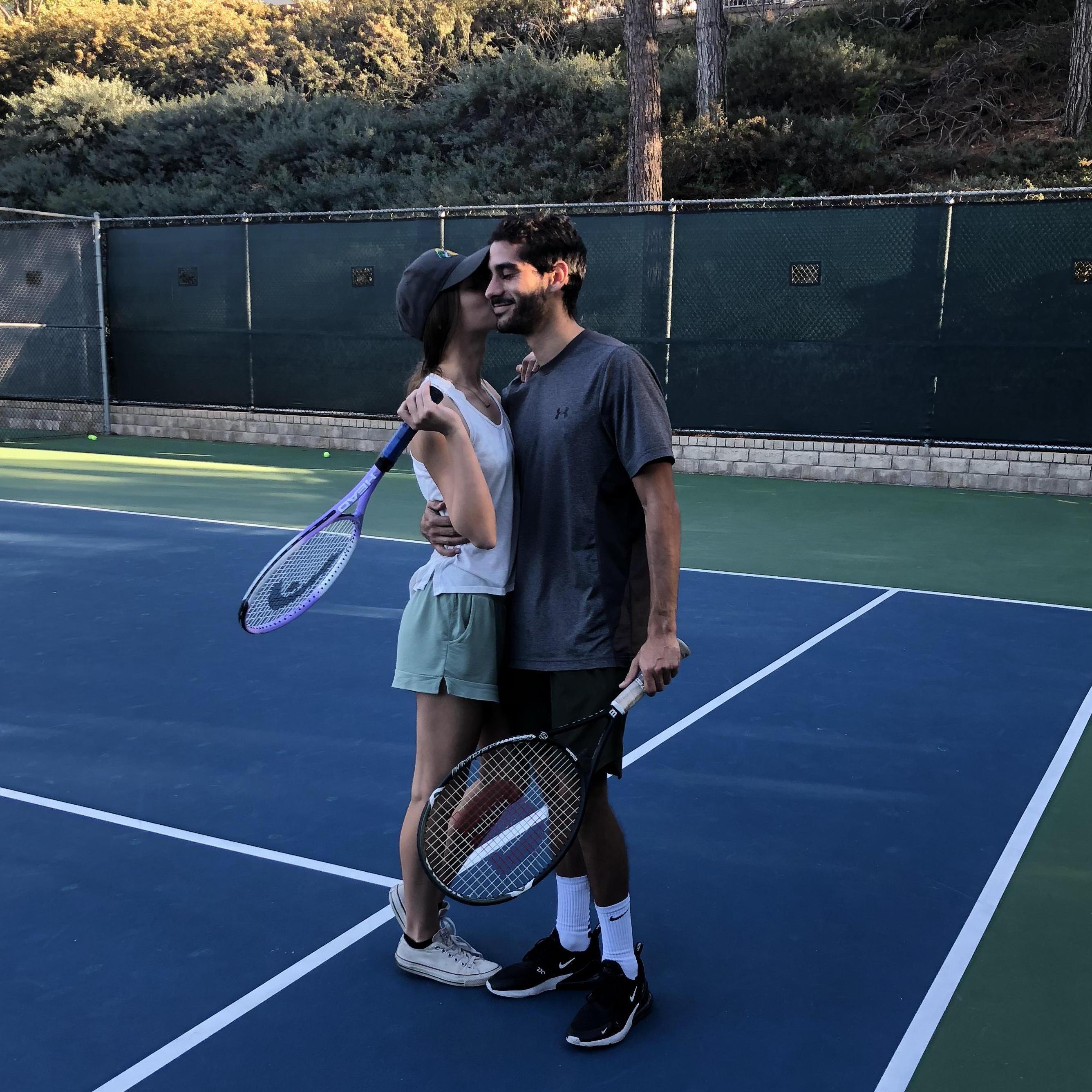 The very first time we hung out alone, we played tennis together. (Honestly, not sure why that's what we did.)