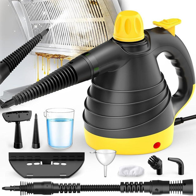 Handheld Pressurized Steam Cleaner, 1050W Multi-Surface Steamer for Cleaning, 9 Accessories Multi-Purpose Steamer for Home Use, Chemical-Free Natural Steam Cleaner for Car Floor Upholstery Couch Grout