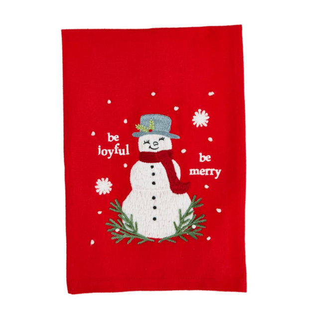 Snowman Classic Christmas Embroidered Towel