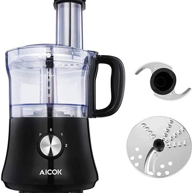 Aicok 5-Cup Food Processor, 3 Speeds 500W, Electric Food Chopper with Stainless Steel reversible slicing/shredding disc & mixing/chopping blade
