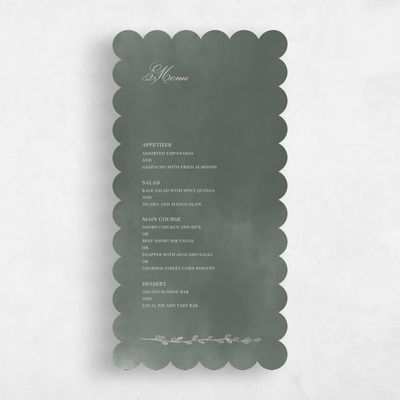 Green Scalloped Wedding Menu - Dubuque