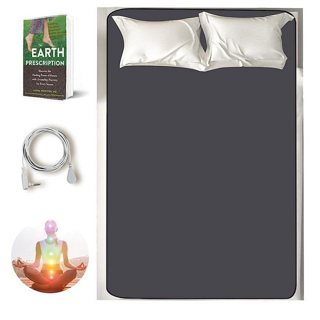 Grounding Mat, Grounding Mattress Cover Pad Grounding Mats Earth Connected Conductive Carbon Leatherette Grounding Sheets for Better Sleep, Relieve Pain(54‘’ * 71‘’)