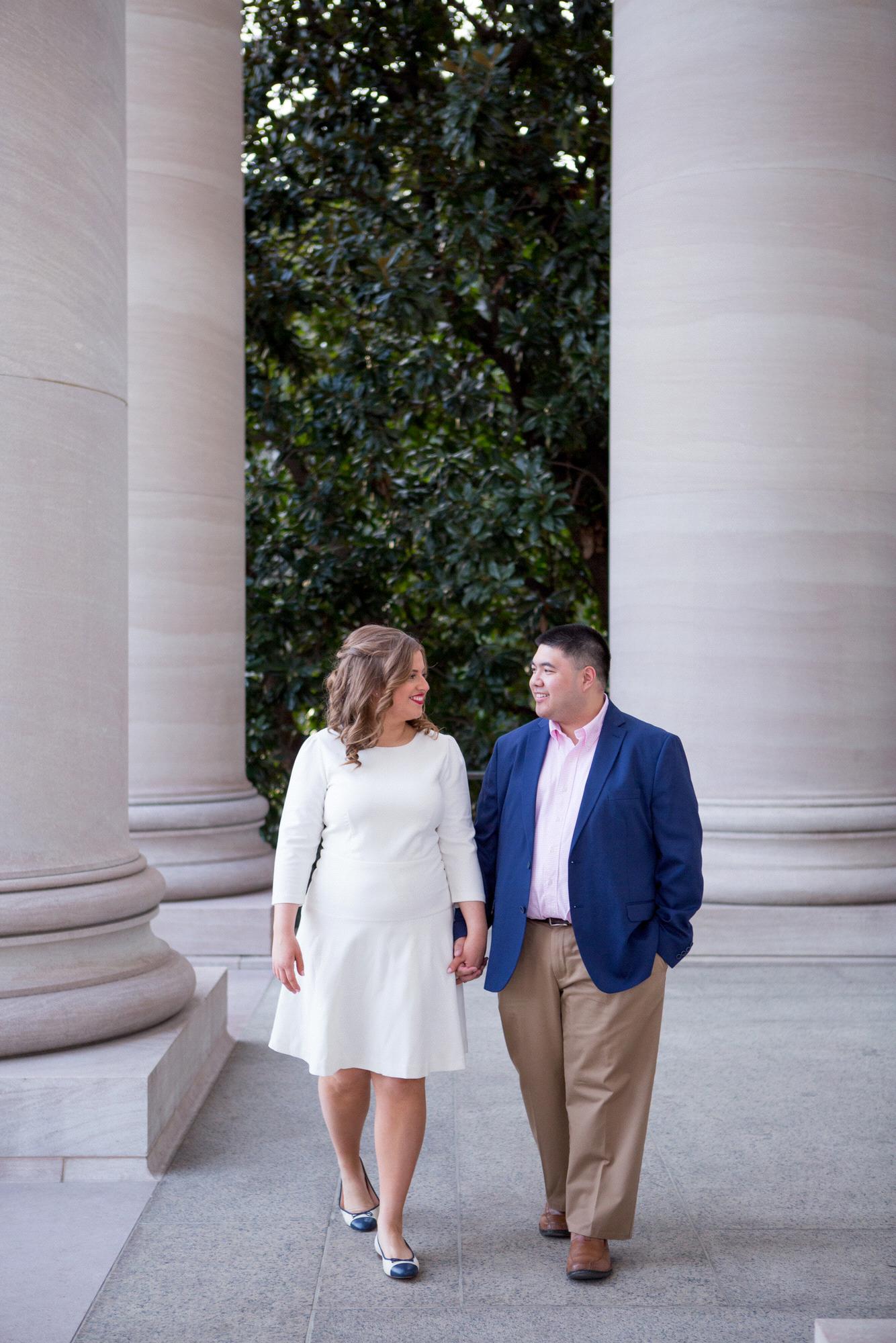 Engagement pictures at the National Gallery of Art, February 2020. (Kate Grace Photography)