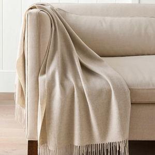 Wool & Cashmere Throw (Oatmeal Heather)