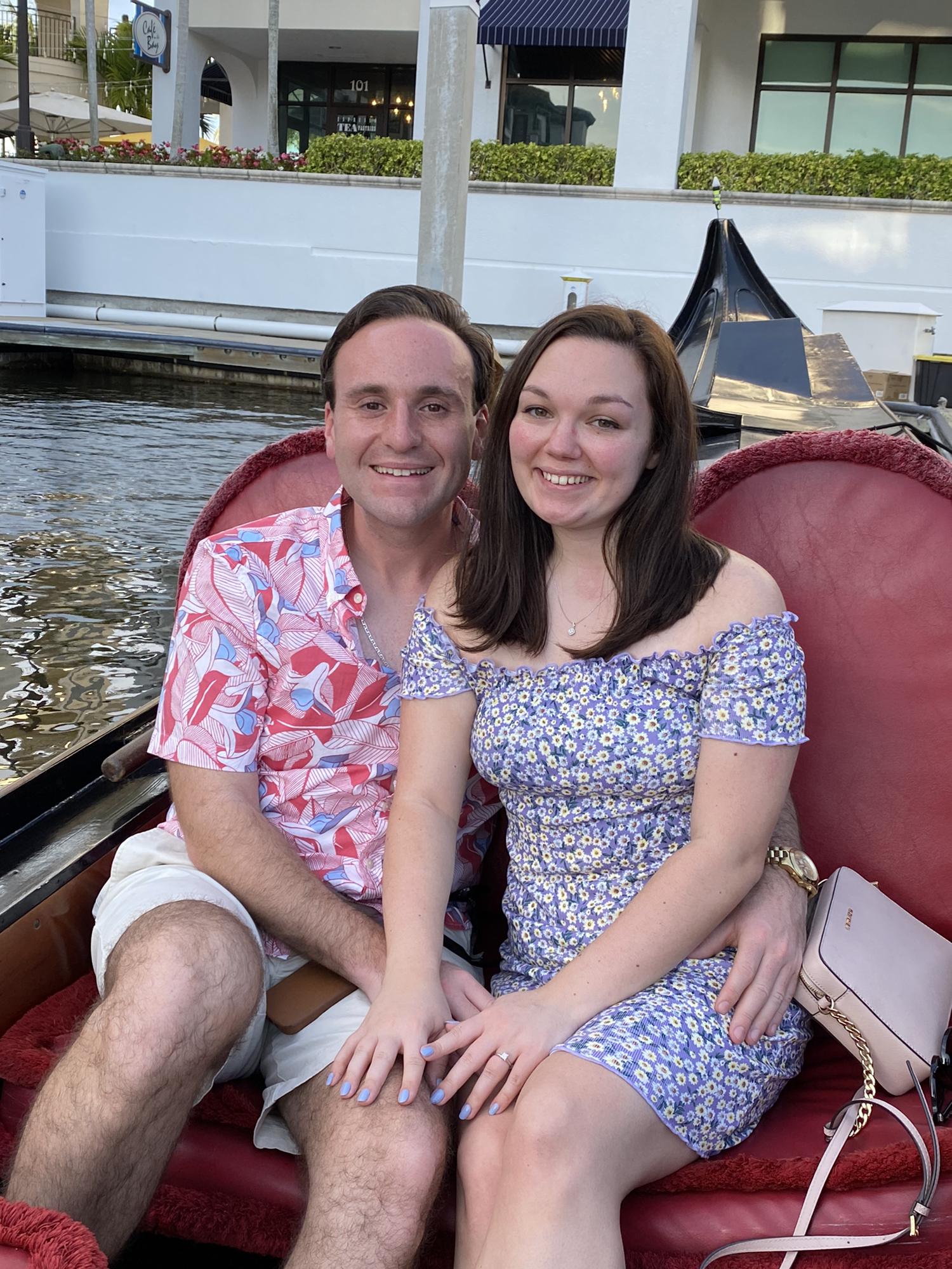 The couple went on a romantic gondola ride in Naples, Florida. Fun fact: their gondolier (person who steers gondola)  was named Juliana!