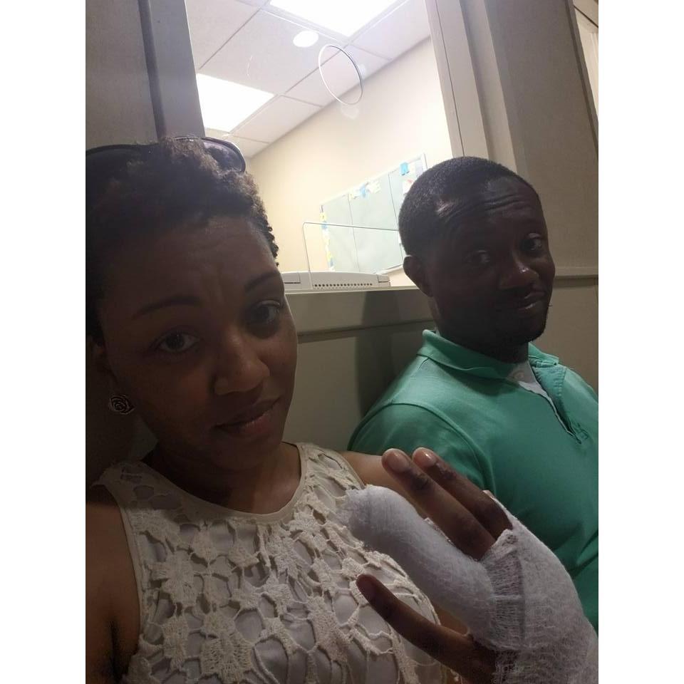 Its love when he keeps you calm during a trip to the ER when you feel like you've taken your finger off with a kitchen knife.