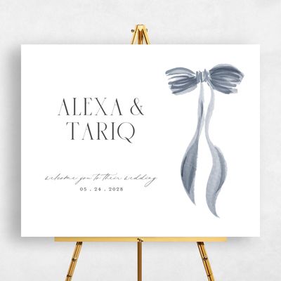 Blue Modern Wedding Sign - Brienno Landscape