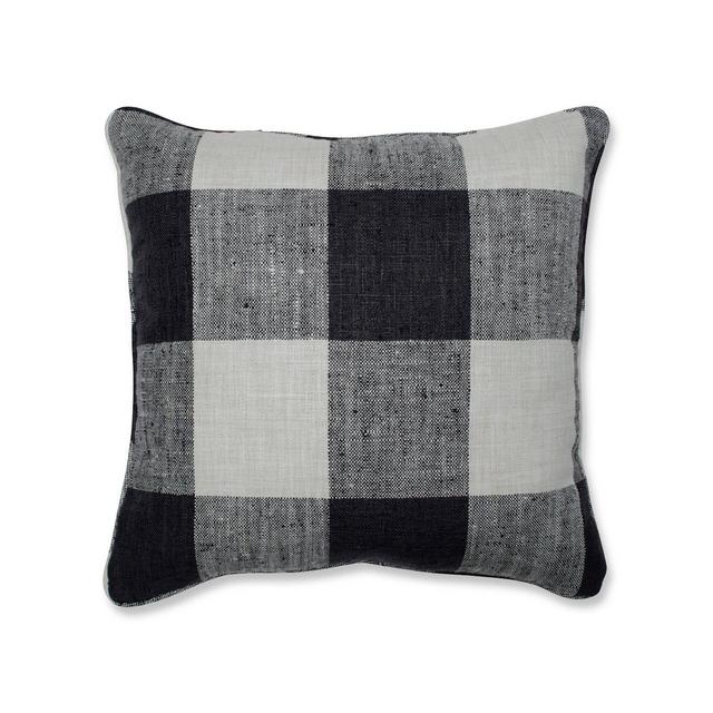 18"x18" Check Please Square Throw Pillow Black - Pillow Perfect