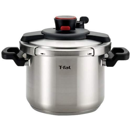 T-fal P45007 Clipso Stainless Steel Dishwasher Safe PTFE PFOA and Cadmium Free 12-PSI Pressure Cooker Cookware, 6.3-Quart, Silver