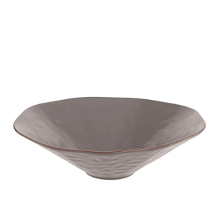 La Bella Vita - Fine, Portuguese Stoneware Centerpiece Bowl w/olive wood serve set, 14.4" x 4.25