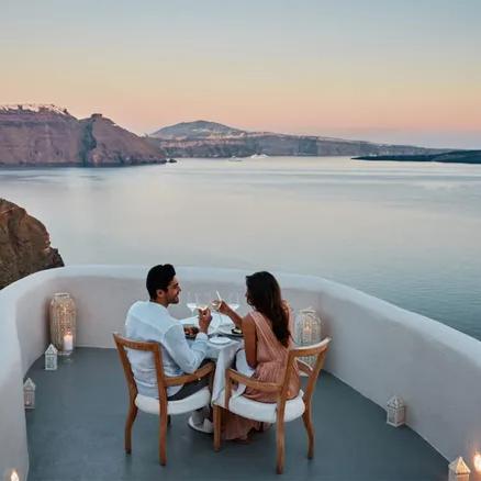 Cliff Dinner in Santorini