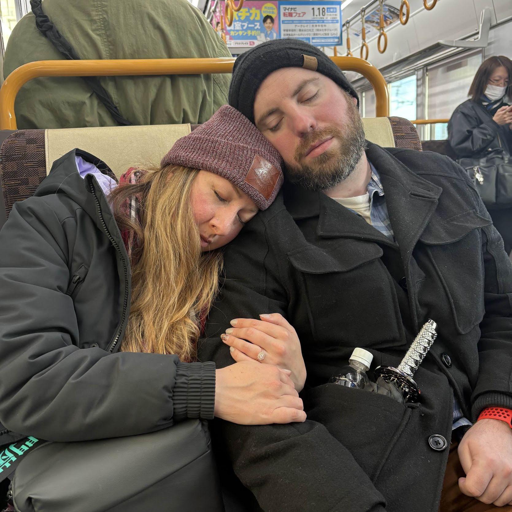 On the train home after getting engaged