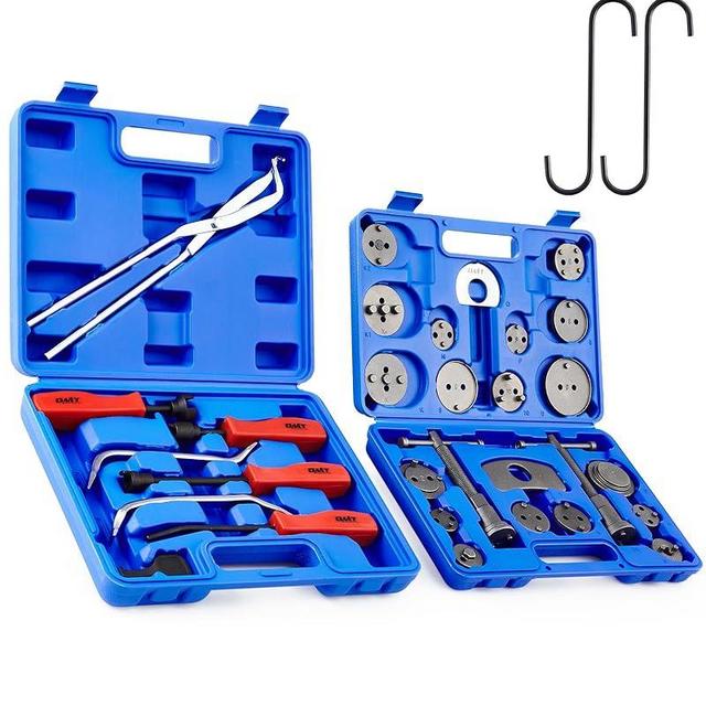 Orion Motor Tech 32pc Dual Brake Tools, 2 in 1 Caliper Compression Tool and Drum Brake Tool Kit, Brake Caliper Tool Kit and Drum Brake Tool with Brake Spring Tool Compressor Pliers Installer Remover