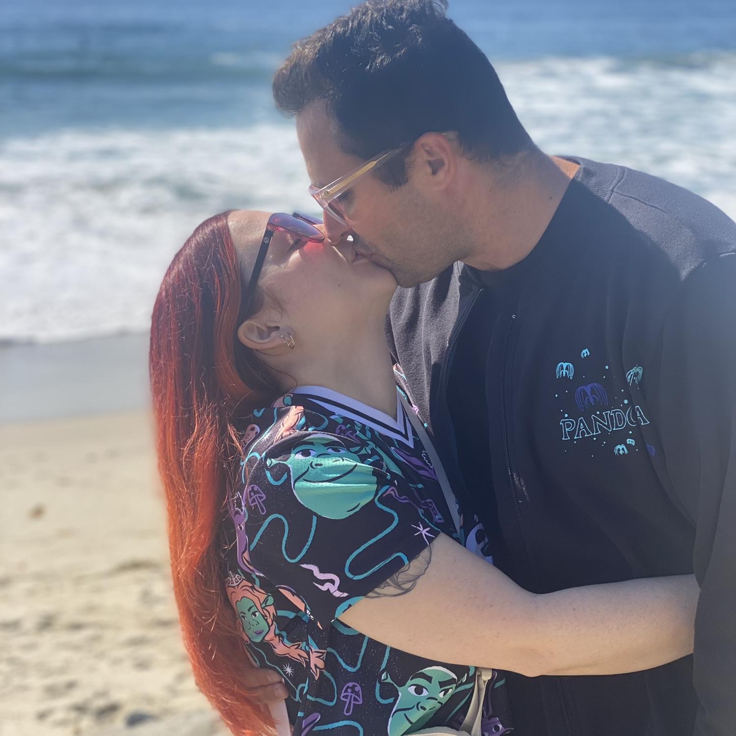 They share a love of the ocean and being at the beach! It's why they'll be getting married on one!