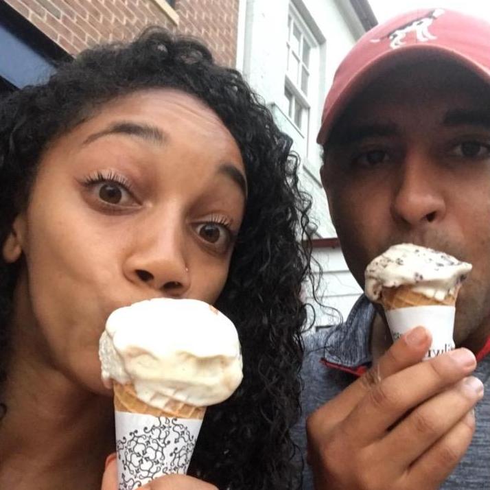 Classic selfie of stuffing your face with ice cream- August 2017