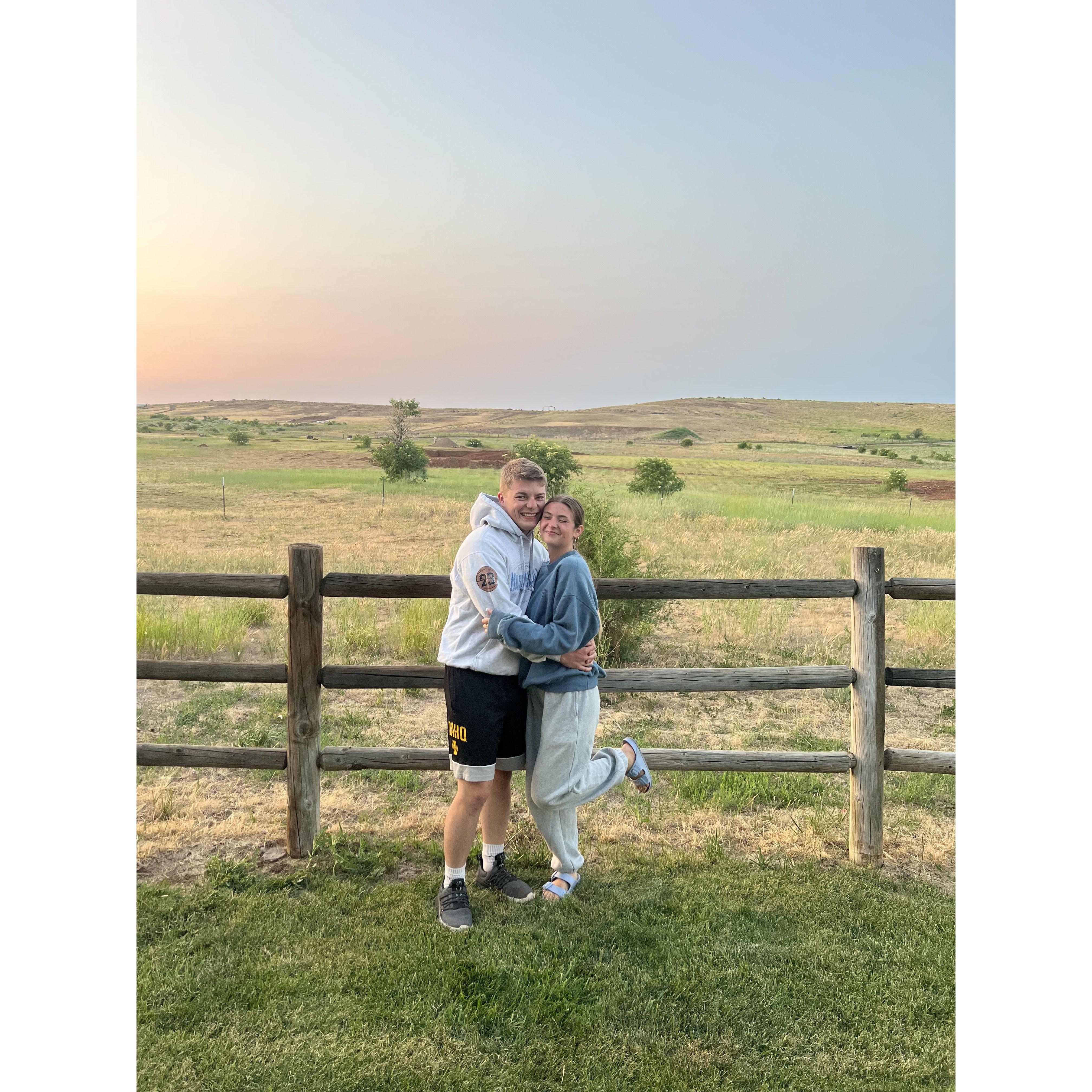 Our second picture together at Sams family house in Council, ID.