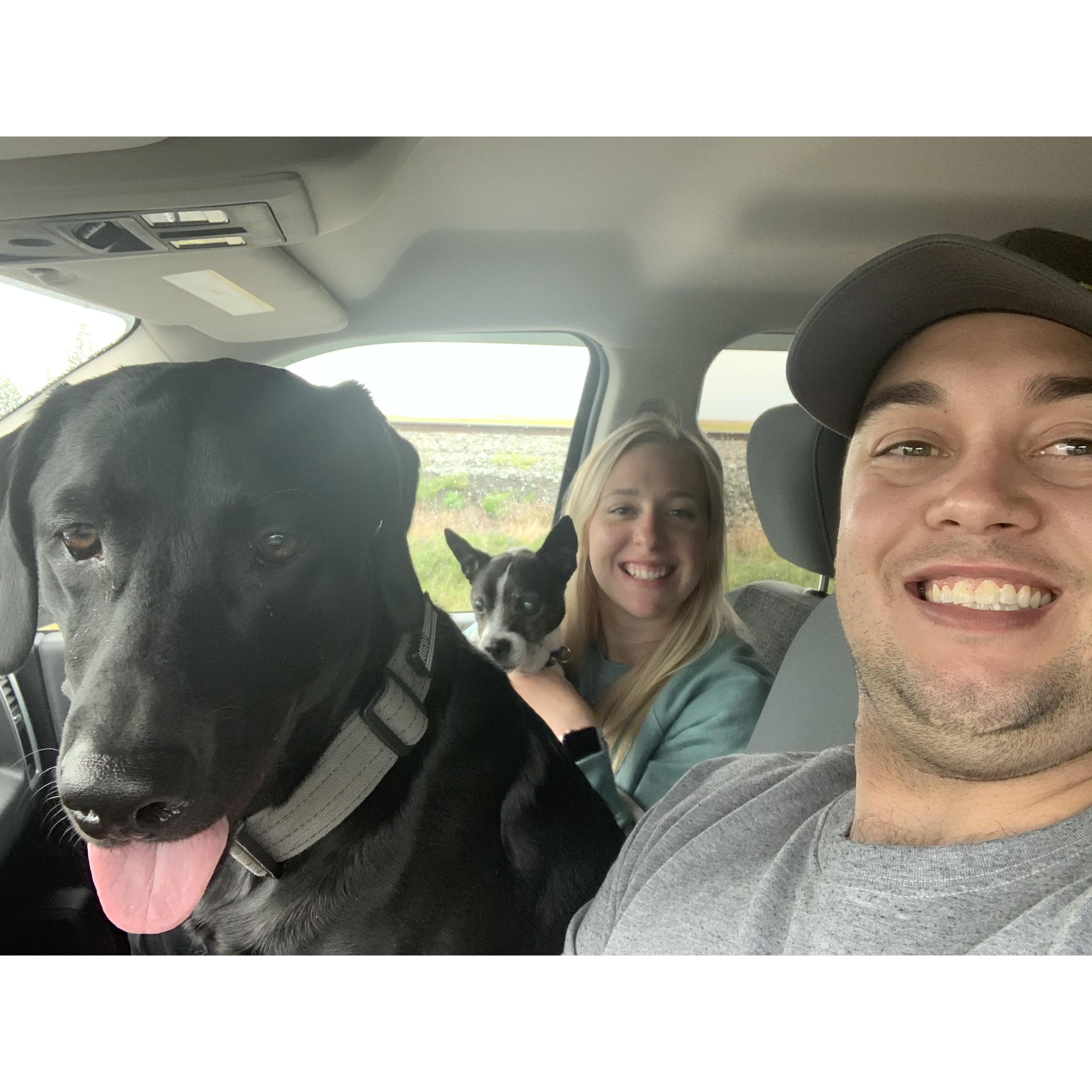Our first trip to Kenai in Dom's new truck, we were stuck in traffic so decided to take a family pic <3, 2020