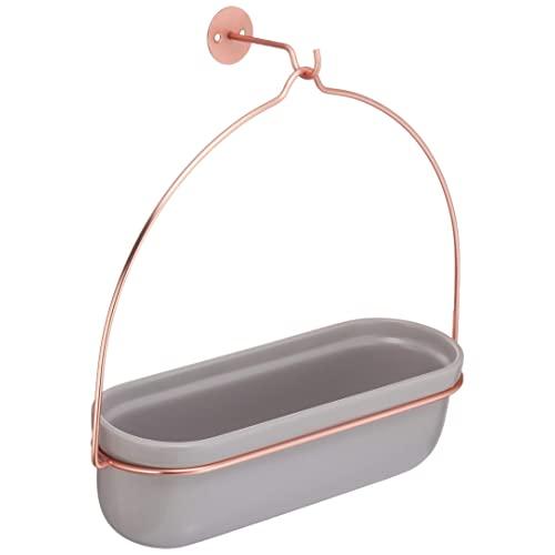 Amazon Basics Hanging Planter, Oval - Grey/Copper
