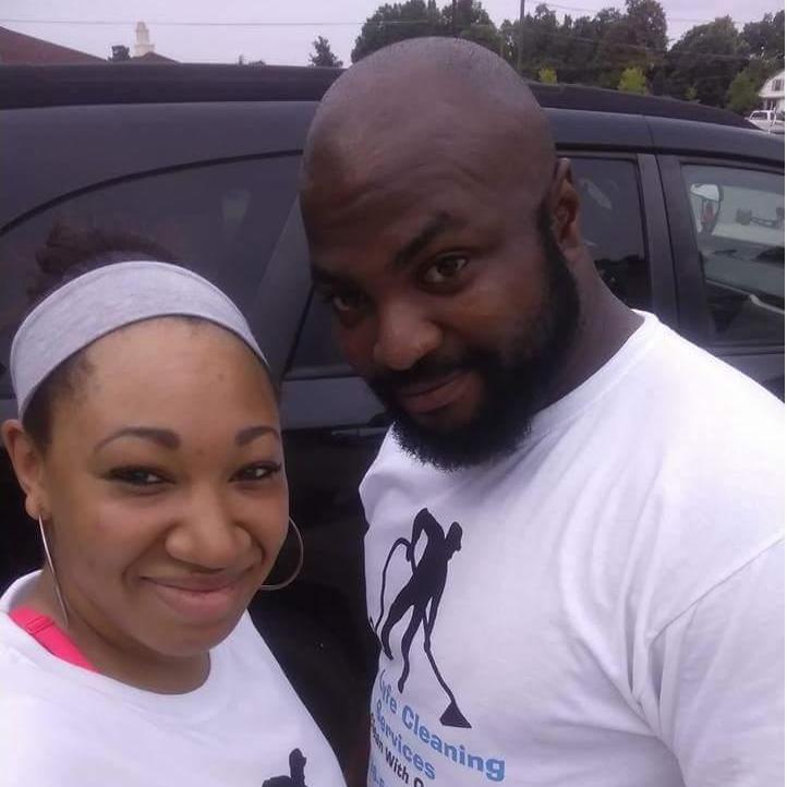 The soon to be Smiths and owners of New Lyfe Cleaning Services, our cleaning company that we both take pride into. #workhard