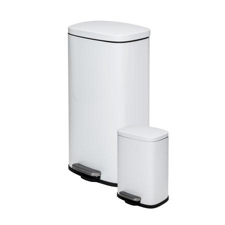 Honey Can Do 30L & 5L SteelRectangular Trash Can Combo, Multicolor