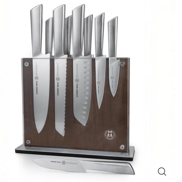 Forged Steel, 10-Piece Knife Walnut Block Set