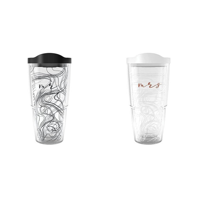 Bundle of Tervis Bride and Groom Mr and Mrs Made in USA Double Walled Insulated Tumbler Travel Cups Keep Drinks Cold & Hot, 24oz Classic
