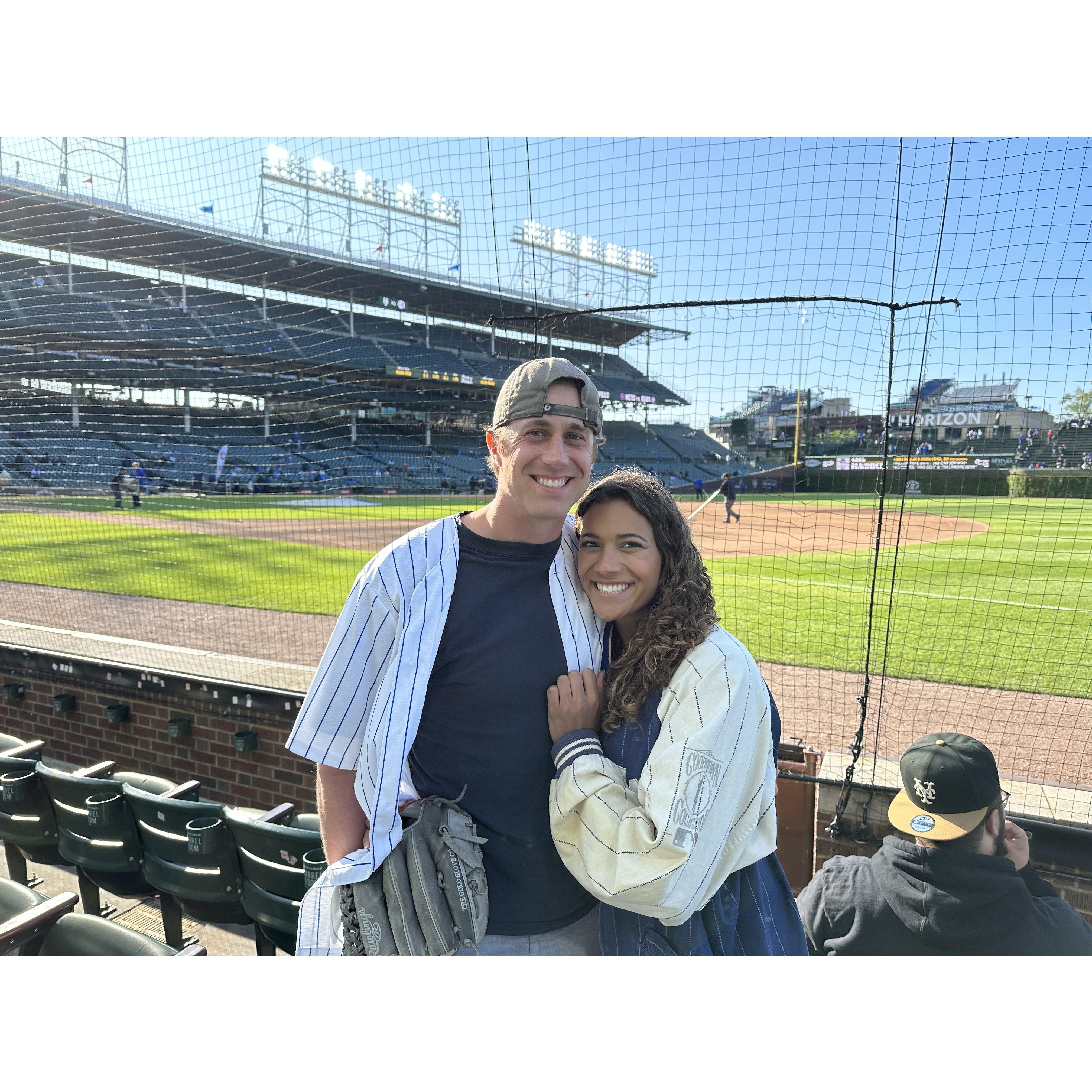 Sam is slowly turning Bri into a Cubs fan!