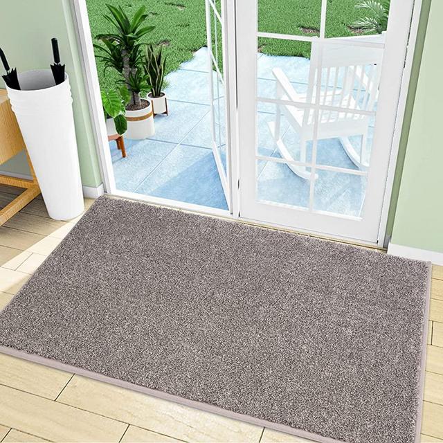PURRUGS Dirt Trapper Door Mat 34" x 59", Non-Slip Machine Washable Entrance Rug, Shoes Scraper, Dog Door Mat, Super Absorbent Welcome Mat for Front Door, Back Door, Entry, Muddy Wet Shoes and Paws
