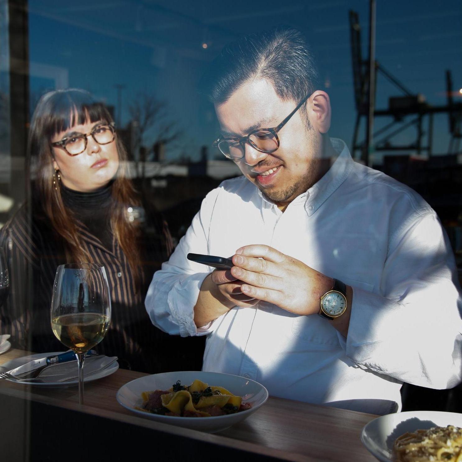 DeAnna is getting hangry, even if she's gotten accustomed to Martin taking food photos. Check out the food blog he runs with his best man, George, on Instagram @foodballin