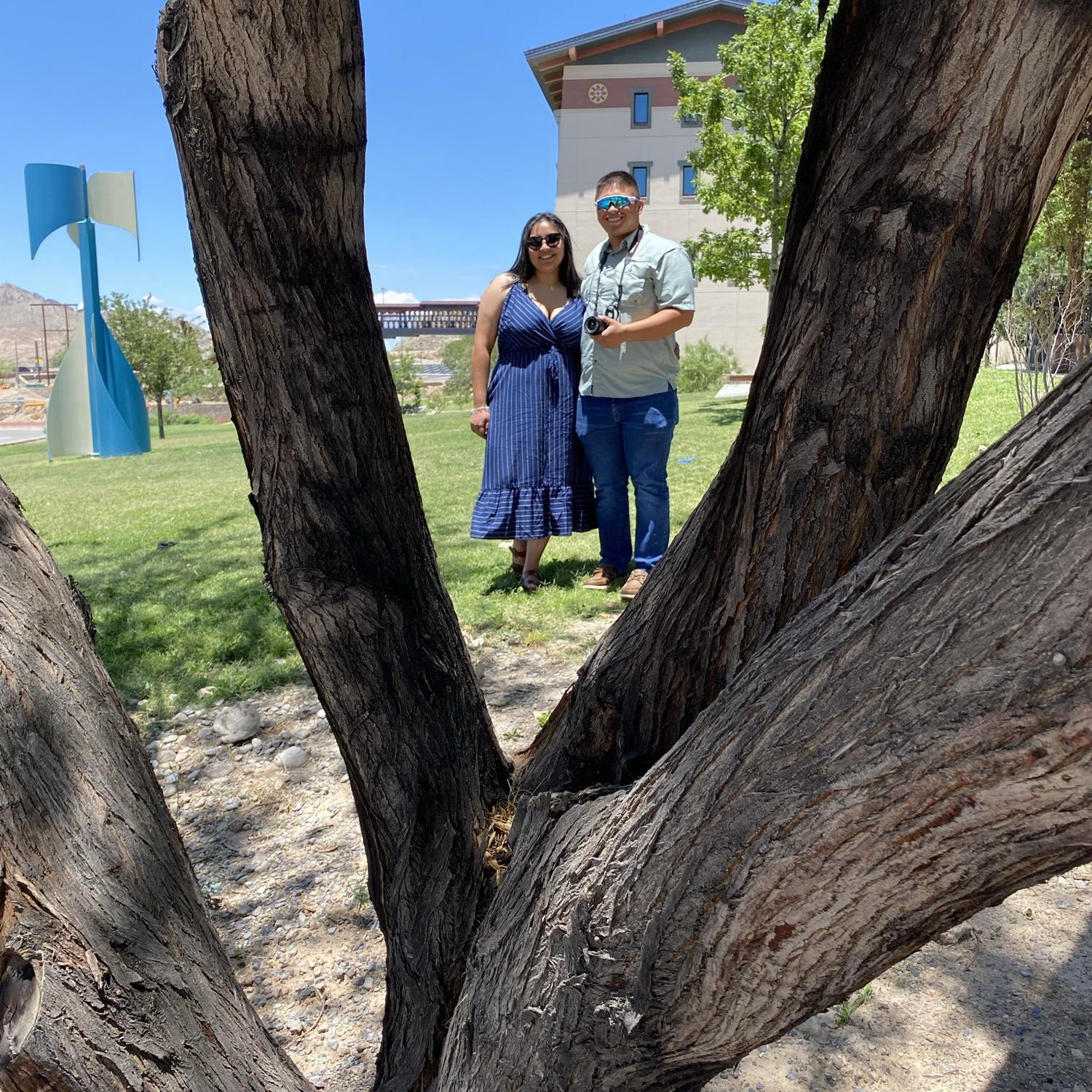 Fernando’s first trip to El Paso with Martha’s family. Picture was taken at Martha’s Alma Mater, UTEP.