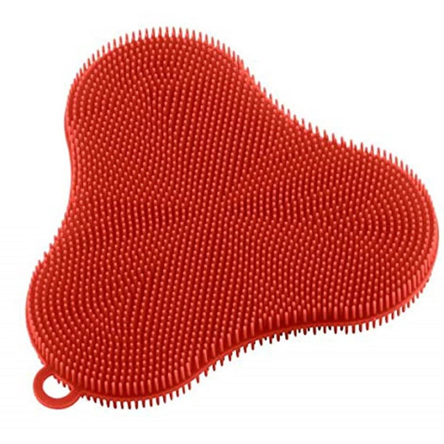 Kuhn Rikon 20441 Stay Clean Silicone Clover Scrubber one Size red