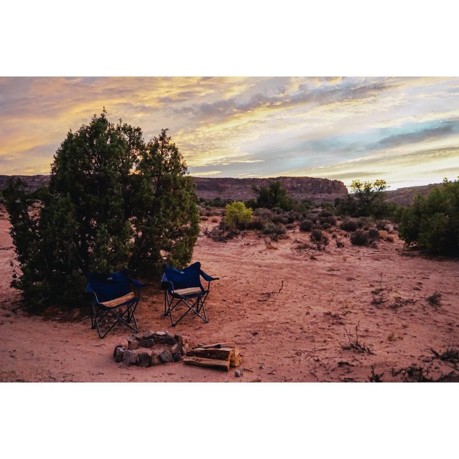 Our last night of camping. Finishing our two buck chuck.
