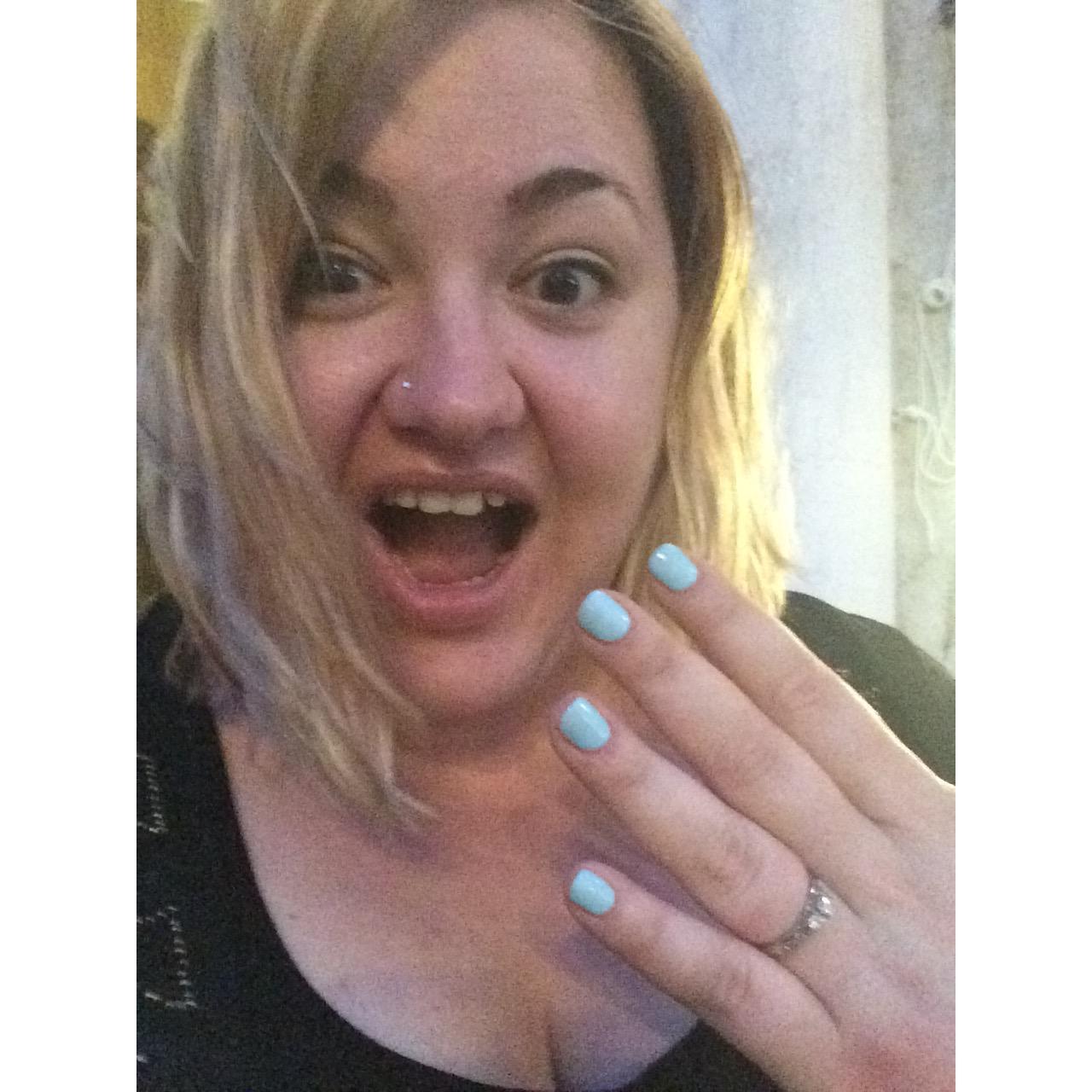 Engaged in Venice! Right after Rena snatched the ring from David, and scream YES!