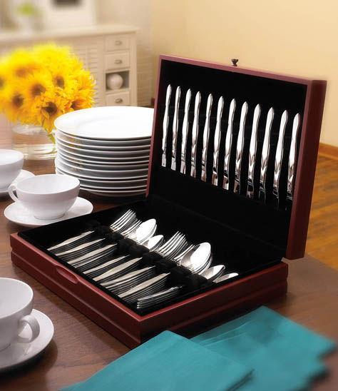 60-Pc. Stainless Flatware Set in FREE Chest (12 Place Settings)