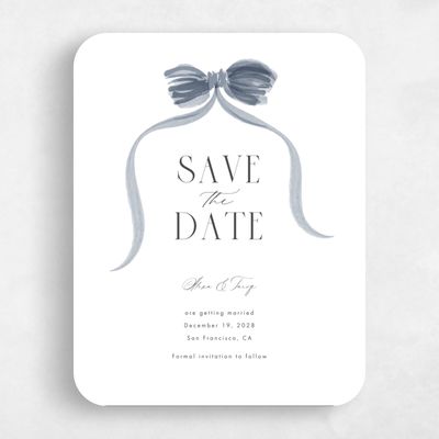 Blue Rounded Wedding Save the Date - Brienno Portrait