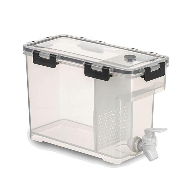 Plastic Drink Dispenser With Spigots, 1 Gallon Fridge Beverage Dispensers, Iced Juice Lemonade Container For Famaily Party Daily Use, Durable Pitcher for Refrigerator Water Kettle