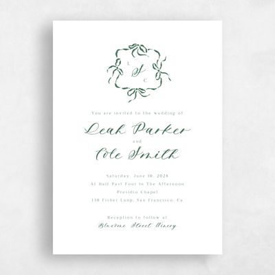 White Wedding Invitation - Quinn Classic