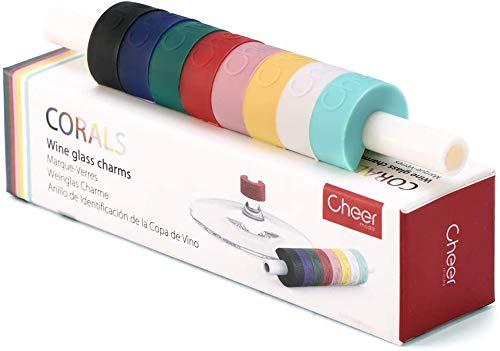 CHEER MODA Glass Markers- Wine Glass Recognizer Multicolor Wine Glass Charms Reusable Glass Identifiers for Cocktails, Martinis, Champagne Flute