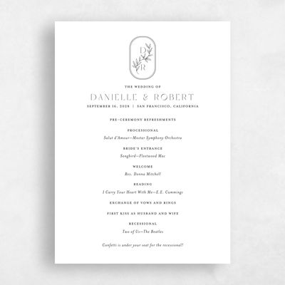 White Wedding Program - Copan