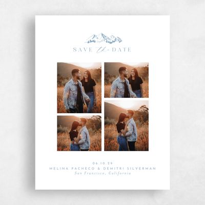 Dusty Blue Wedding Save the Date - Crispin Multiphoto