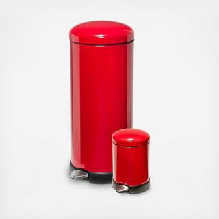 Retro Kitchen 2-Piece Trash Can Set