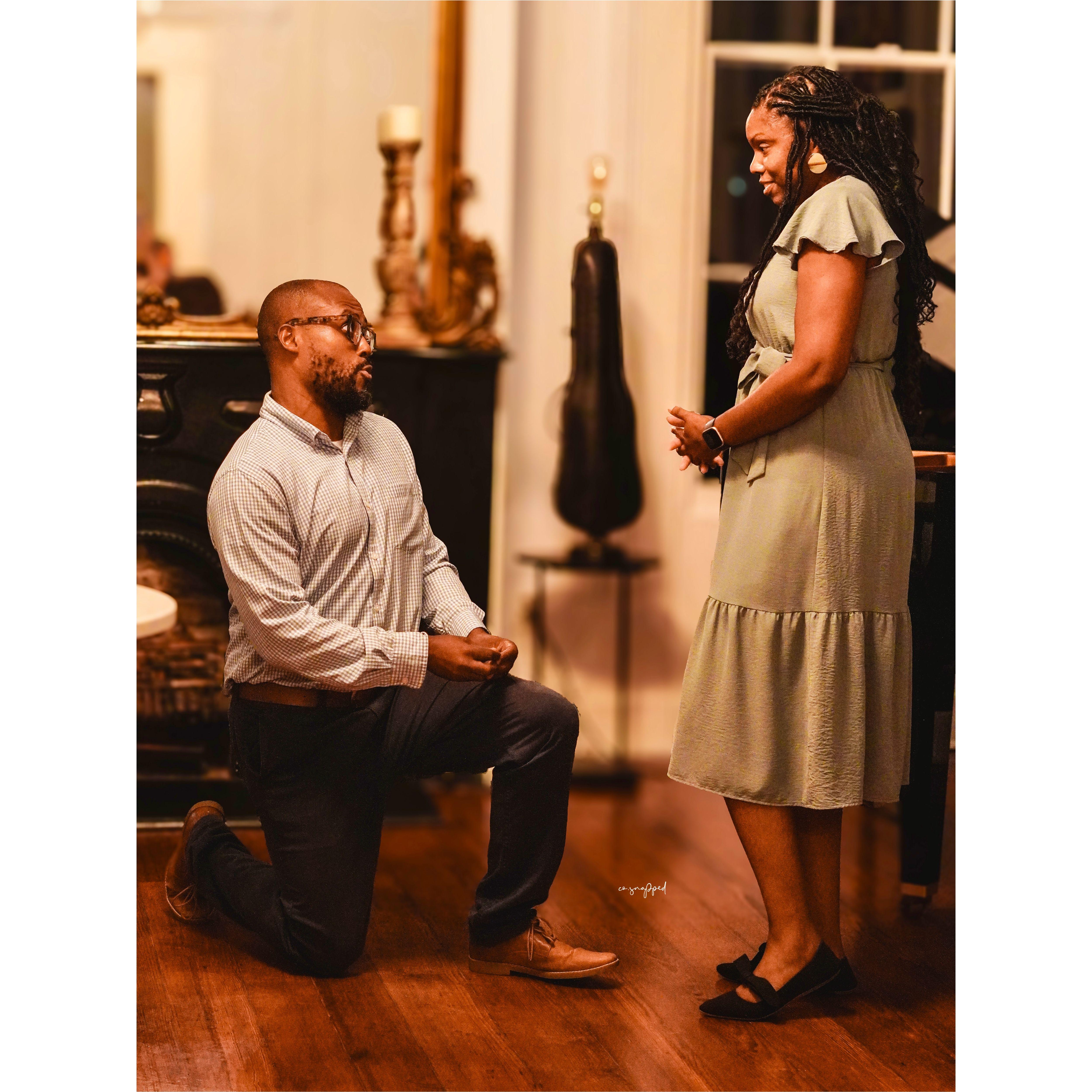 The proposal date was 9.18.24 at a restaurant called Goetchius House.