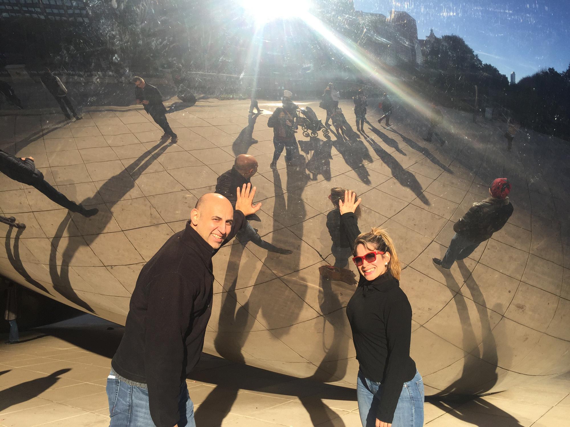 Twinning 👯‍♀️ at the Chicago bean