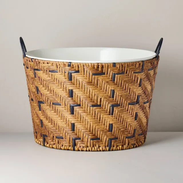 Woven Beverage Tub with Handles Natural/Black - Hearth & Hand™ with Magnolia