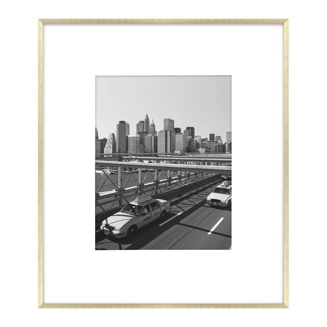 19" x 22" Matted to 11" x 14" Thin Gallery Oversized Image Frame Brass - Project 62™