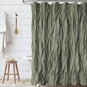 Jermesha Shower Curtain with Hooks Included - Green