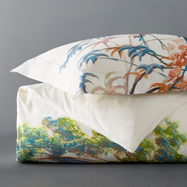 Painted Peacock Duvet, King, White