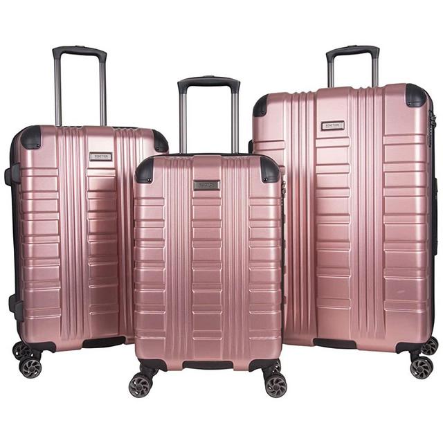 Kenneth Cole Reaction Scott's Corner Hardside Expandable 8-Wheel Spinner TSA Lock Travel Suitcase, Rose Gold, 3-Piece Set (20", 24", & 28")