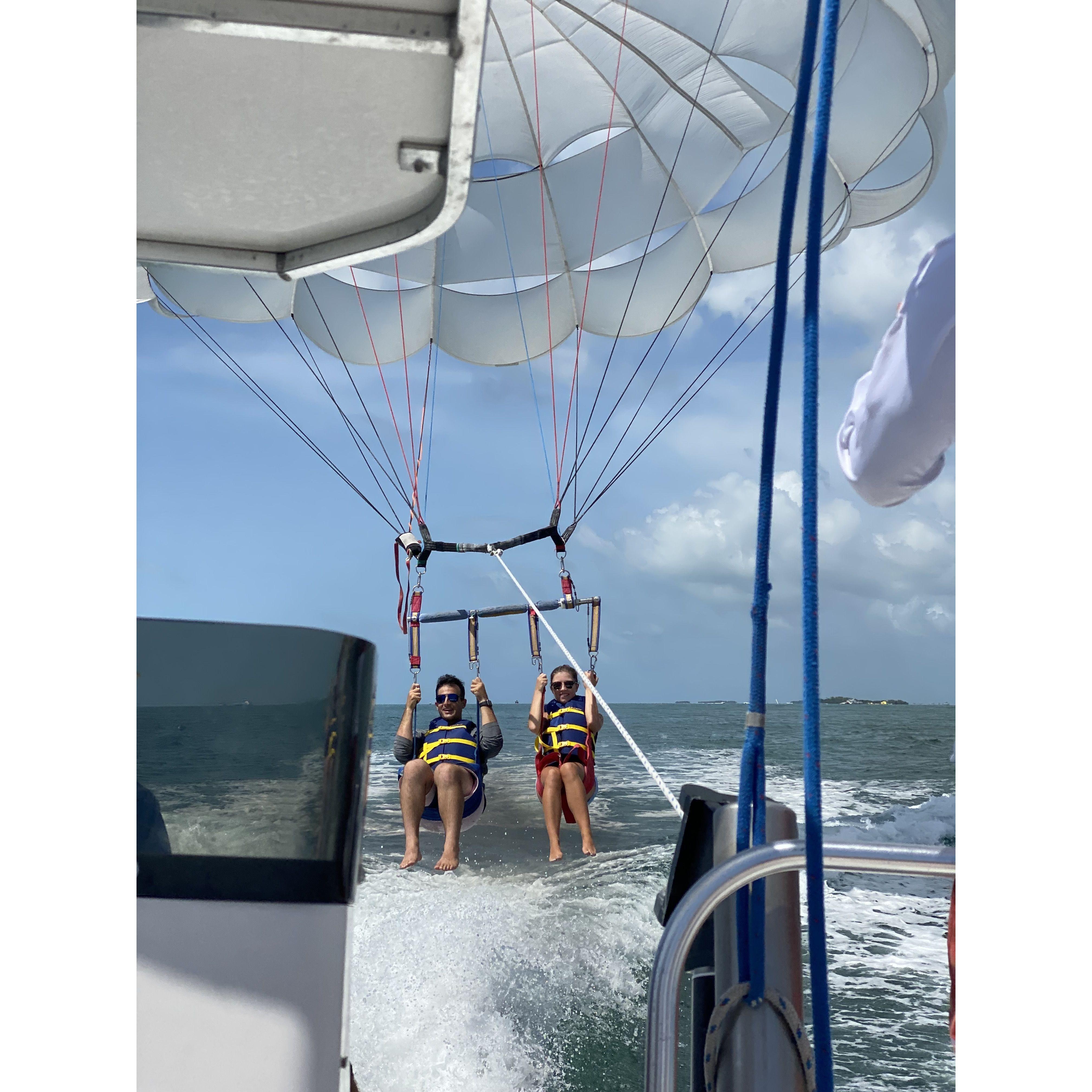 Parasailing in Key West, July 30, 2021 (the day we got engaged)