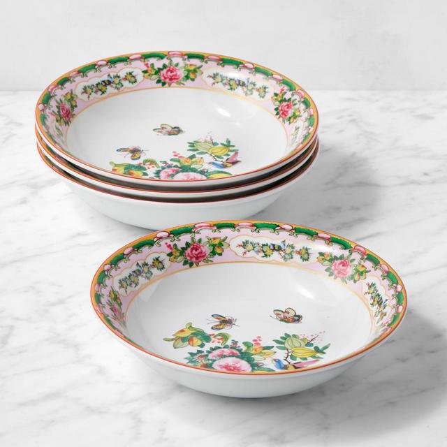Famille Rose Pasta Bowls, Set of 4, Pink